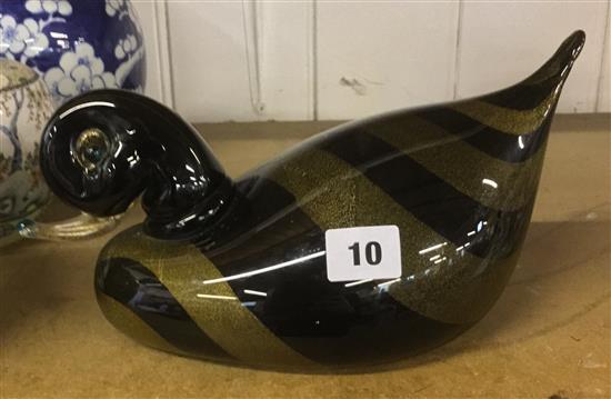 A Murano glass duck in Cenedese style
